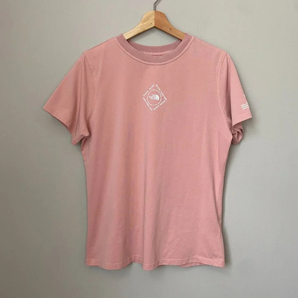 NWOT The North Face Womens Large Himalayan Bottle Short Sleeve Pink Logo T-Shirt - Picture 3 of 16